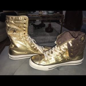 Converse all star X-Hi top fold over sneakers